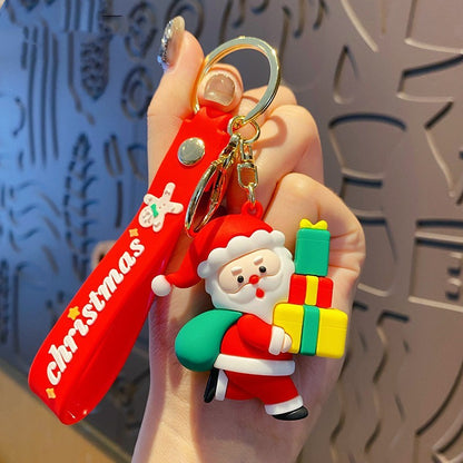 Christmas Small Gift Cartoon Santa Claus David's Deer Doll Keychain