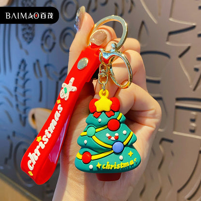 Christmas Small Gift Cartoon Santa Claus David's Deer Doll Keychain